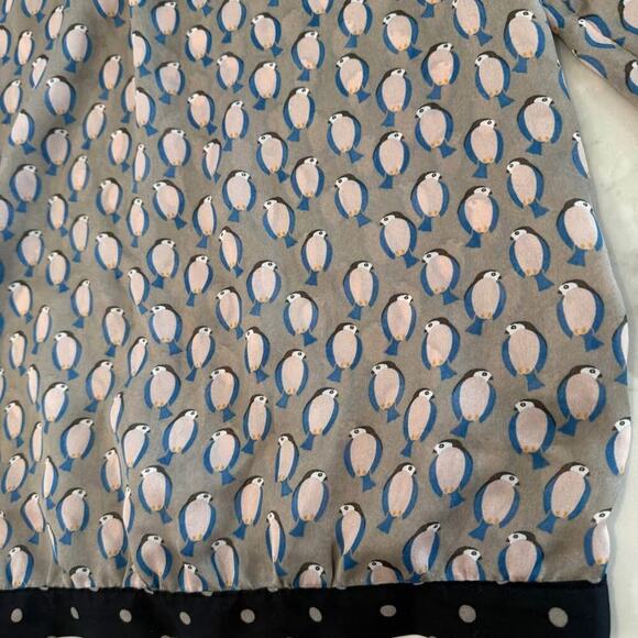 The Limited Long Sleeve Sheer Bird Print Blouse Women's Medium Brown Loose Fit - Picture 4 of 6